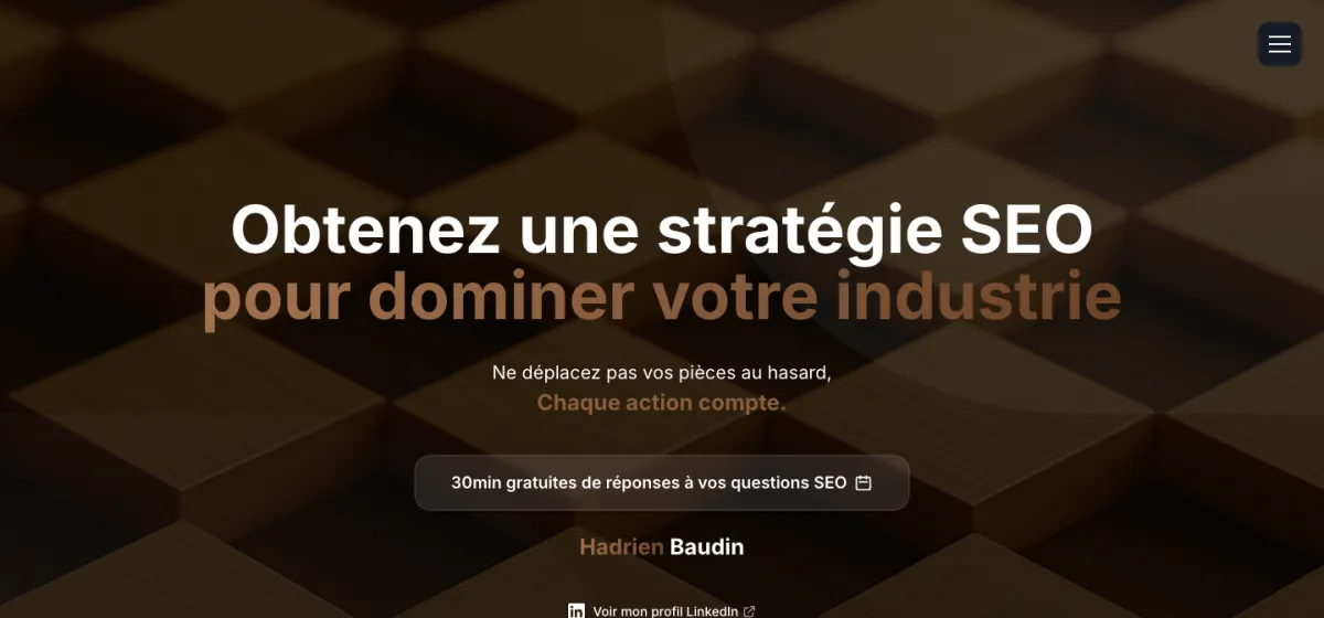 Homepage of hadrienbaudin.fr on desktop